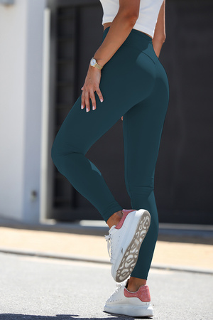 Morskie klasyczne legginsy push-up z wysokim stanem Ivon