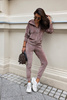 Mocca welurowy dres damski rozpinany Ivon