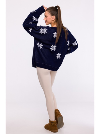 Granatowy świąteczny sweter oversize Moe