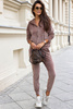Mocca welurowy dres damski rozpinany Ivon