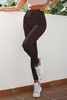 Czekoladowe klasyczne legginsy push-up z wysokim stanem Ivon