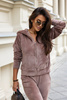 Mocca welurowy dres damski rozpinany Ivon