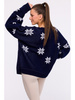 Granatowy świąteczny sweter oversize Moe