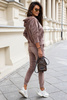 Mocca welurowy dres damski rozpinany Ivon