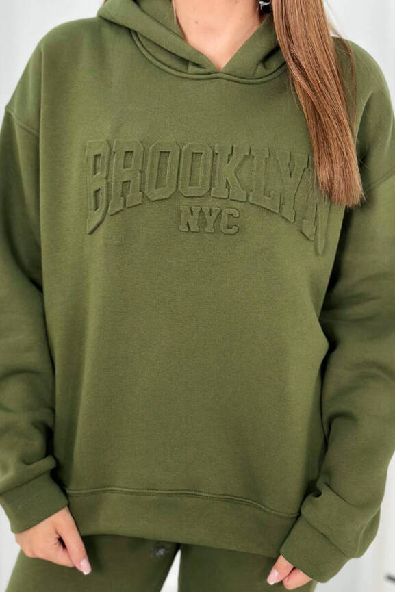 Khaki komplet bawełniany ocieplany Brooklyn 