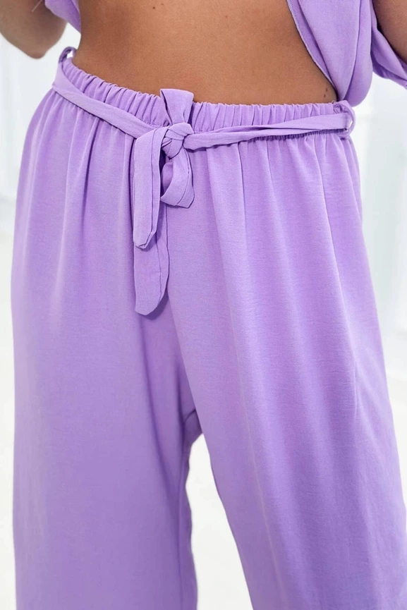 Komplet bluzki ze spodniami jasny fioletowy
