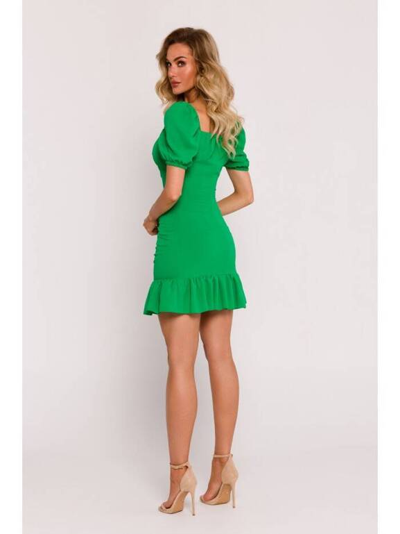 Zielona sukienka mini wiązana przy dekolcie Moe