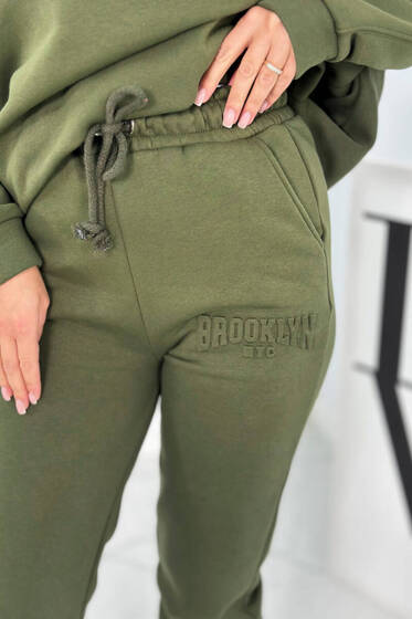 Khaki komplet bawełniany ocieplany Brooklyn 