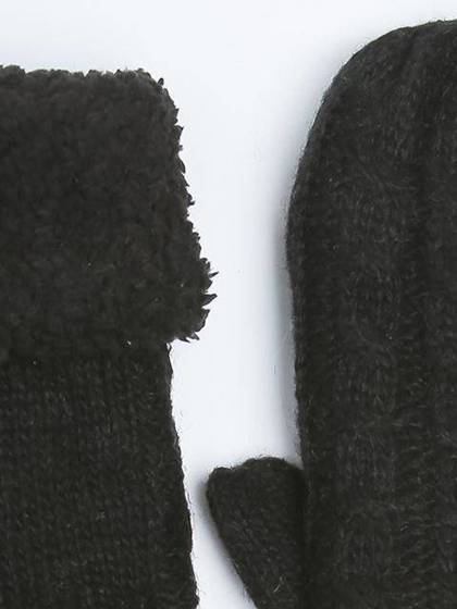 Rękawiczki grube z warkoczami czarne
